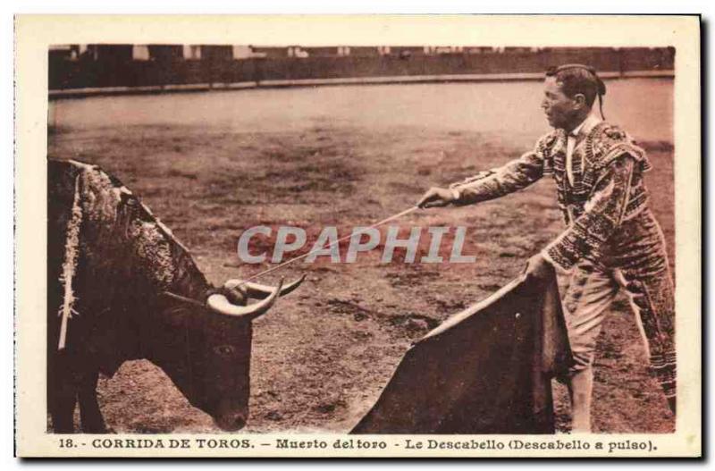 Old Postcard Sport Spain Bullfight Toro Taurus Murto Deltoro The descabello