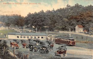 Oakford Pennsylvania Oakford Park Entrance Cars Trolley Postcard AA111389