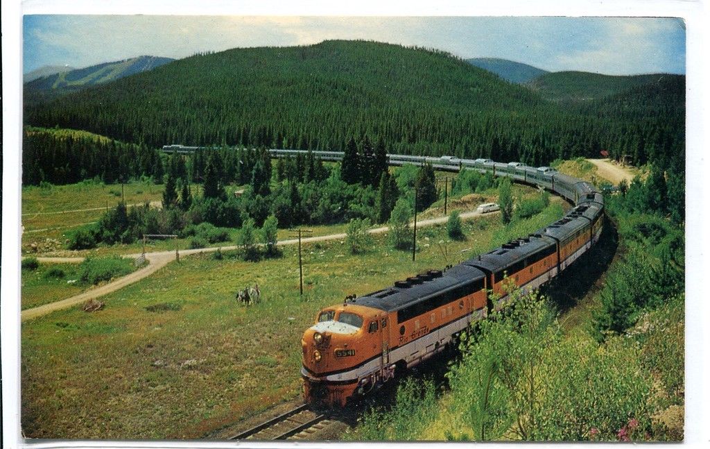 California Zephyr Vista Dome Streamliner Railroad Train 1965 postcard