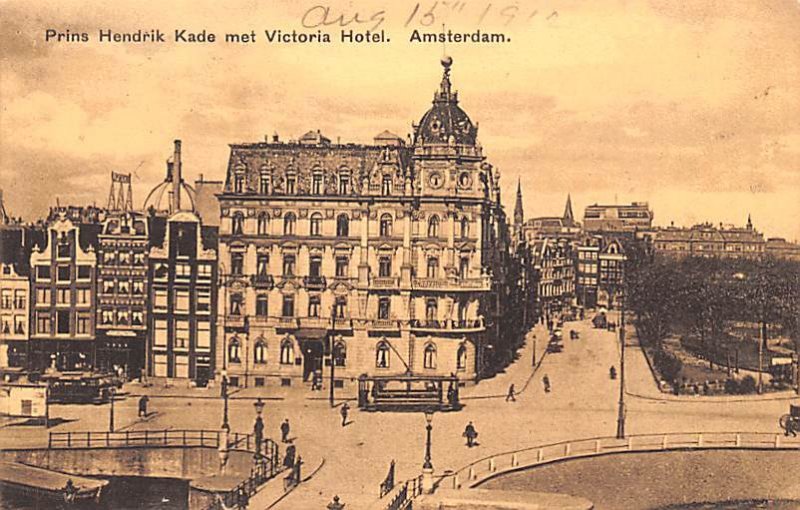 Prins Hendrik Kade met Victoria Hotel Amsterdam Holland Unused 
