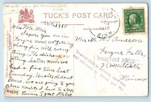 Price King Signed Postcard Daisy Flowers Forget Me Not Tuck Fergus Falls MN 1910