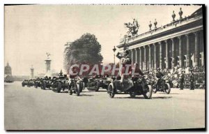 Old Postcard Tracked D & # 39Infanterie front of The Grand Palace Army Motorc...