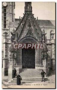 Old Postcard Landivisiau (Finistere) The Porch Church I