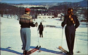 South Lee Massachusetts MA Oak n' Spruce Skiing Berkshires Vintage Postcard