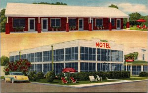 Postcard VA Virginia Beach Manson's Motel Pacific Ave. Lawn Chairs 1950s S95