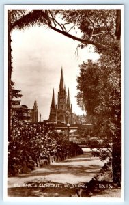 RPPC MELBOURNE, Australia ~ ST. PAUL'S CATHEDRAL Valentine Publishing Postcard