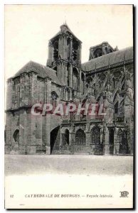 Old Postcard Cathedral of Bourges Facade Side