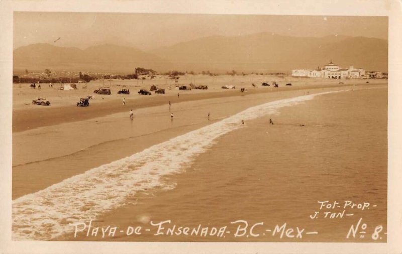 Ensenada BC Mexico Beach Scene Real Photo Vintage Postcard AA44122