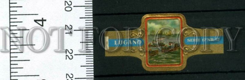 500043 SWITZERLAND LUGANO Vintage embossed cigar label