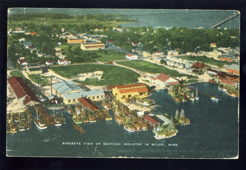 Biloxi, Mississippi/MS Postcard, Aerial View Of Seafood Waterfront Area, 1962!