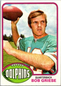 1976 Topps Football Card Bob Griese Miami Dolphins sk4491