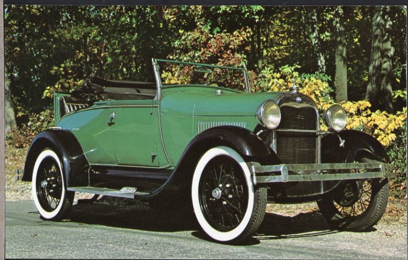 Classic Car Postcard 1929 FORD Model A Roadster