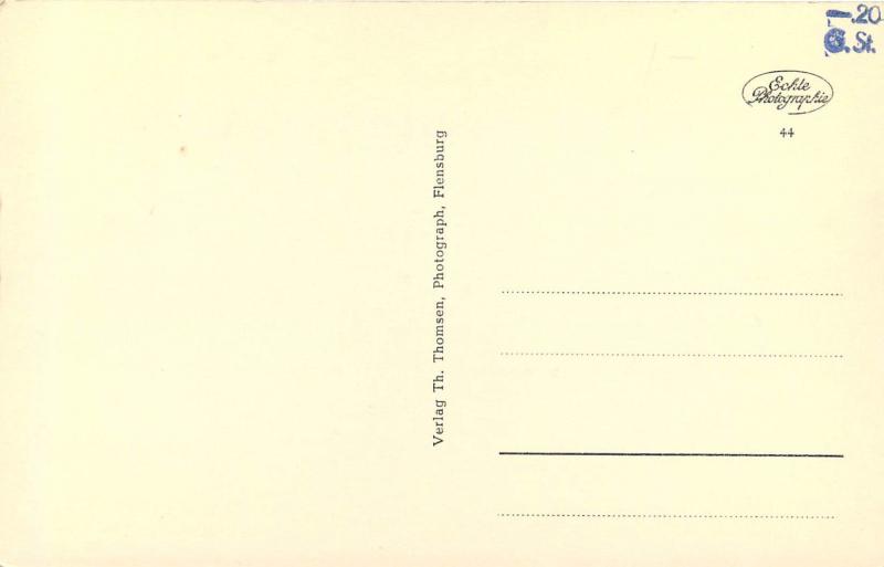 RPPC Postcard Flensburg Murwick Angeln peninsula.Germany Dock and Marina