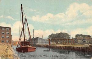 Weir Village Massachusetts Waterfront Looking North Antique Postcard K83871