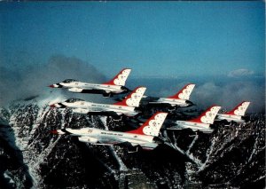 General Dynamics F-16A Falcon U.S. AIR FORCE THUNDERBIRDS Formation 4X6 Postcard