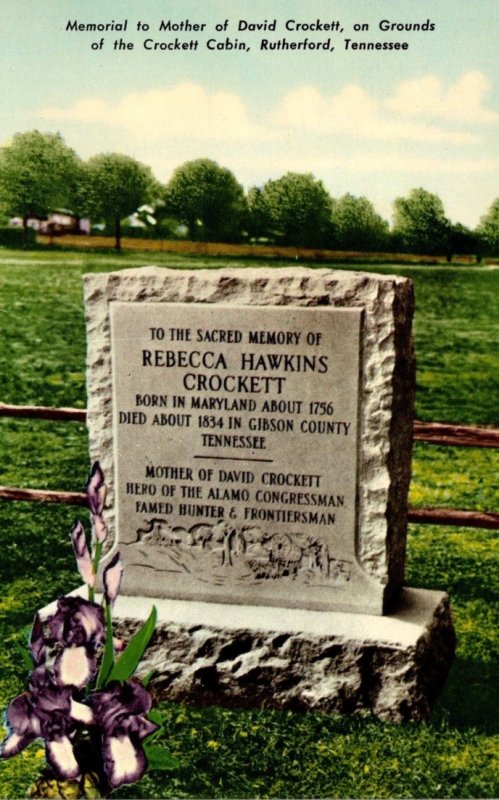 Tennessee Rutherford Memorial To Mother Of David Crockett On Grounds Of The C...