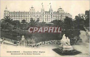 Postcard Old Nice Cimiez Excelsior Hotel Regina Queen Victoria Monument