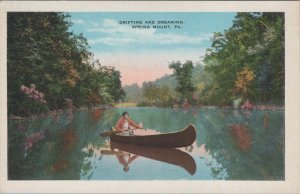 Postcard Drifting and Dreaming Canoe River Spring Mount PA