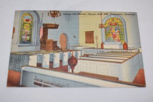 Interior Old Swedes' Church Built 1698 Wilmington Delaware Postcard Del Mar News