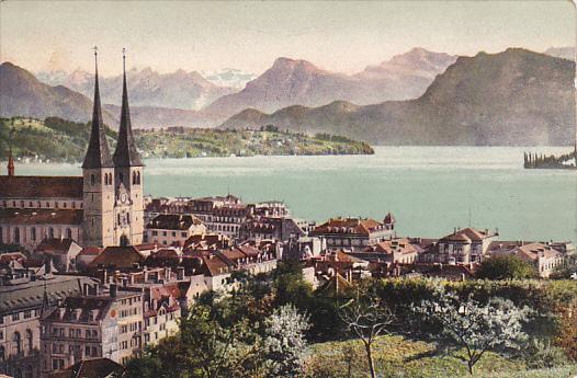 Switzerland Luzern mit den Alpen