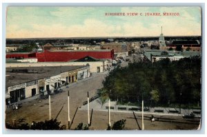 Ciudad Juarez Chihuahua Mexico Postcard Birdseye View 1919 Antique Unposted