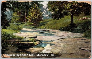 1919 Pleasant Run Near Lick Charlestown Indiana IN Hiking Trail Posted Postcard