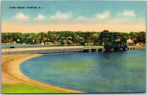 Stone Bridge, Tiverton Rhode Island Vintage Postcard H11