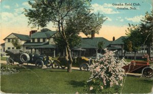 1919 Cars Omaha Field Club, Omaha, Nebraska Vintage Postcard