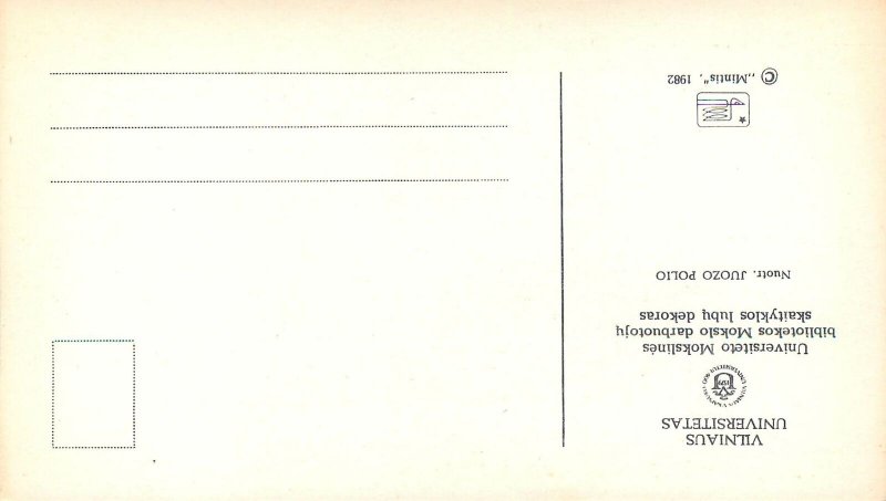 Lithuania Vilnius Vilniaus Universitetas 1982 postcard