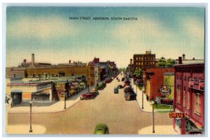 c1940's Main Street Business District Aberdeen South Dakota SD Unposted Postcard