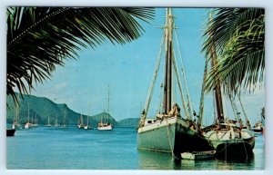 Island Schooners Admiralty Bay Bequia St. Vincent Grenadines W.I. Postcard