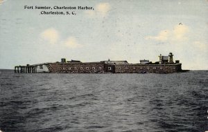 c.'13, Civil War, Where it Began, Fort Sumter, Charleston, S.C. MSG,Old Postcard