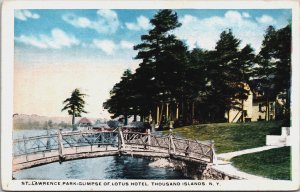 St Lawrence Park Glimpse Of Lotus Hotel Thousand Islands New York  Postcard C176