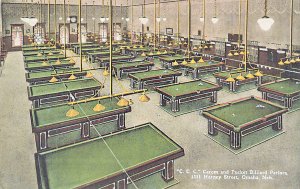 Omaha NE C.C.C. Pocket Billiard Pool Parlors 1511 Harney Street Postcard