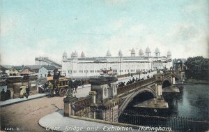 Nottingham Trent Bridge and Exhibition vintage postcard 