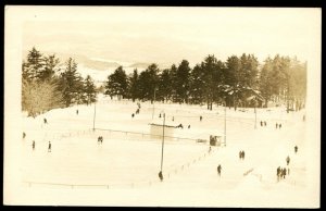 Ice skating rinks. AZO real photo postcard