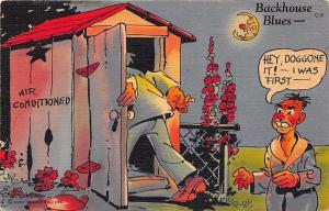 C-6 Ray Walters Comic Postcard Outhouse Humour Curt Teich