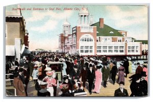 Steel Pier and Boardwalk Atlantic City New Jersey NJ 1909 Postcard P23