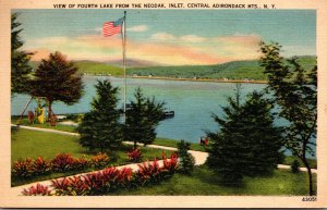 New York Central Adirondacks View Of Fourth Lake From The Neodak 1939