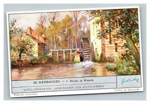 Vintage Liebig Trade Card - Dutch - 4 of The Water Wheel Mill Set