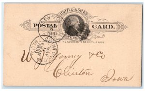 1890 Wilcox & Montgomery Dealers in Lumber Greene IA Clinton IA Postcard