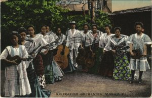 PC PHILIPPINES, FILIPINO ORCHESTRA, MANILA, Vintage Postcard (b38983)