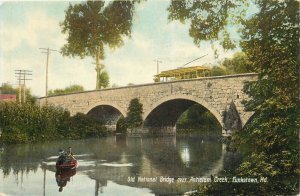 Postcard 1911 Maryland Funkstown Old National Bridge Antietam Creek MD24-1252