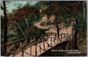 Rustic Bridge Dundurn Park Hamilton Ontario V&S Sons Postcard c.1910s H84