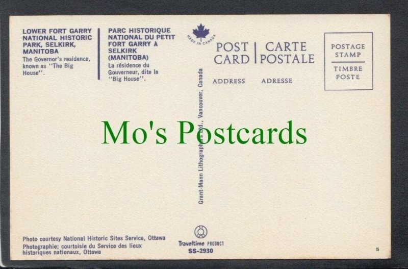 Canada Postcard - Lower Fort Garry, Selkirk, Manitoba SW4215