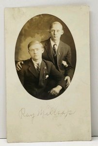 RPPC Two Gentlemen 1913 Ray Millsap Cedar Rapids Iowa Postcard C6