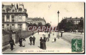 Old Postcard Le Havre Boulevard de Strasbourg