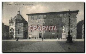 Postcard Old Baptistery Pistoia e palozzo Pretorio