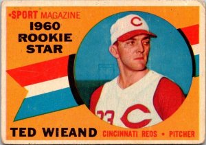 1960 Topps Baseball Card Ted Wieand Cincinnati Reds sk10566