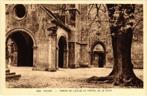 CPA Poligny Porche de l'Eglise et Portal de la Pieta (1265430)